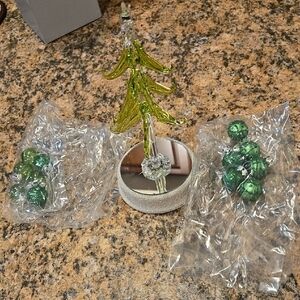 Elegant Green Glass Holiday Tree Decoration
